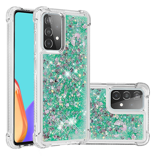 Yhteensopiva Samsung Galaxy A52 5g/4g -kotelo Glitter Liquid Transparent Sparkly Shiny Bling Crystal Clear Flowing Quicksand Cover Tpu Silicone - Vihreä