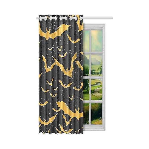 Flygande Svart Bat Fönstergardin Vardagsrum Sovrum Fönsterdraperier 130x210 Cm A--32409