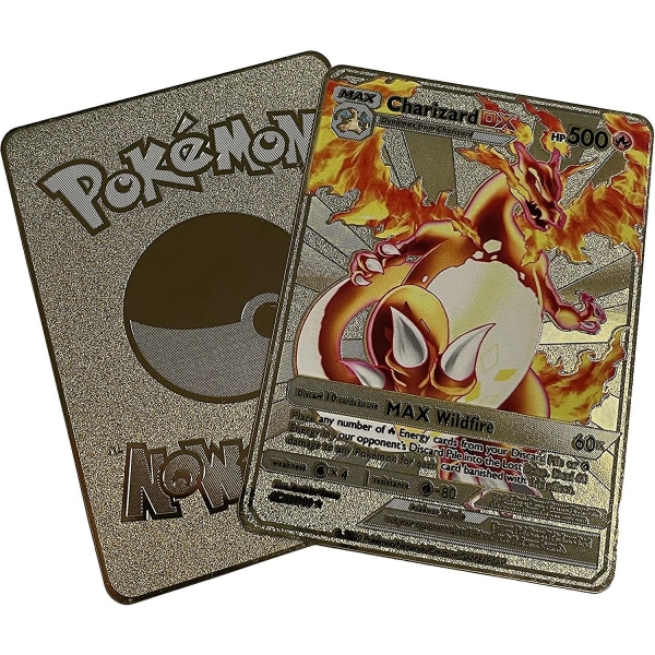 Charizard Dx Metal Gold Card - Collector's Rare Shiny Gold Card - Begrenset antall