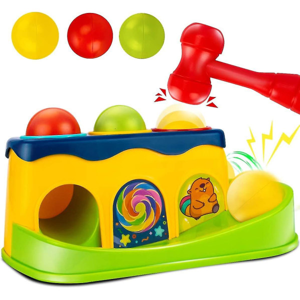 Hammer og Ball Dropp Leke for 1 År Gamle Gutter Jenter Spedbarnsgaver - Bank En Ball Småbarn