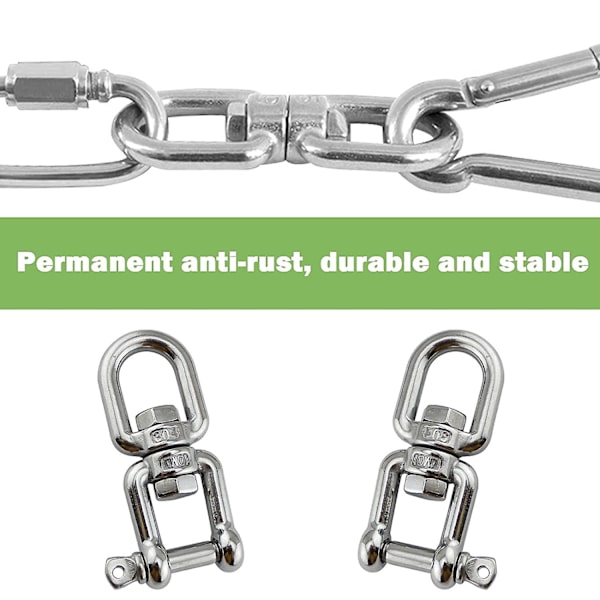 M8-2stk 304 Rustfrit Stål Drejelig Shackle, Øje Til Øje Drejelig Ring, Til Hængende Crday Gave