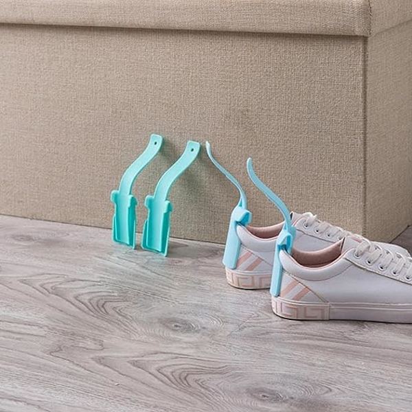 Lazy Shoes Hjælper, Strømpe Sl ider Håndteret Sko Horn Sko Løftehjælper Nemt på & Off til Seniorer Ældre Handicappede Plast Sko Horn Passer Til Alle Sko (Pink)