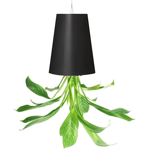 Ylösalaisin oleva kukkaruukku, Sky Planter, Sky Hanging Watering Flower Pot, Kukkaruukku vesivarastolla koristeeksi puutarhaan parvekkeelle kotiin (musta)