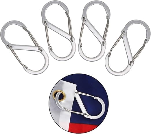 Flag Snaps Hook, Aluminium Alloy Flags Pole Clips, Flags Hardware, Flagpole Accessory, Fastgør Flag Grommets til Halyard Rope (4 stk.)