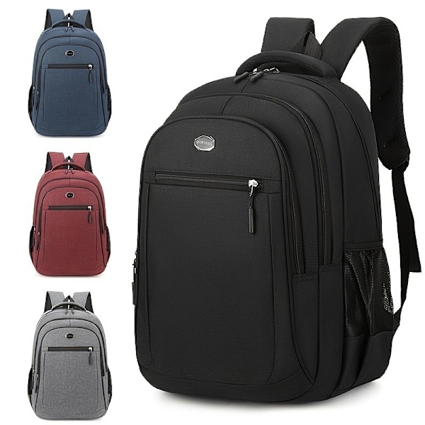 Stor kapasitet Ryggsekk Menn og Kvinner Student Datamaskin Bag Multi-Pocket Vanntett og Slitasjesterk Chr Red
