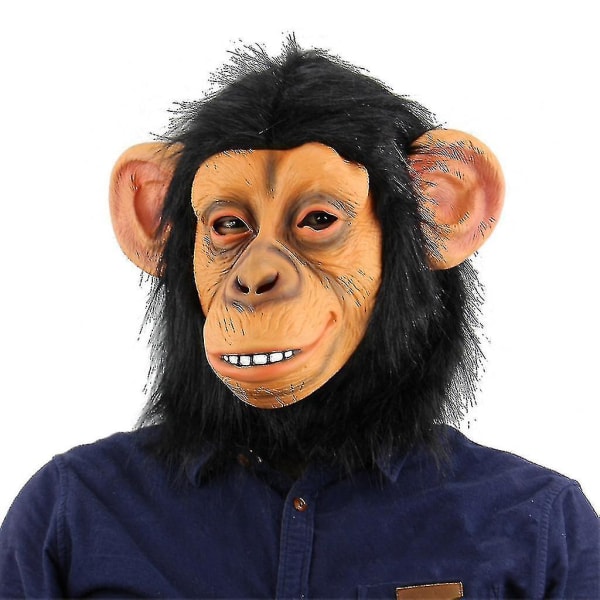 Nyhed Monkey Mask Uhyggelig Dyr Chimpanse Gorilla Hovedmasker Halloween Fest Kostume Dekorationer Maskerade Cosplay Rekvisitter