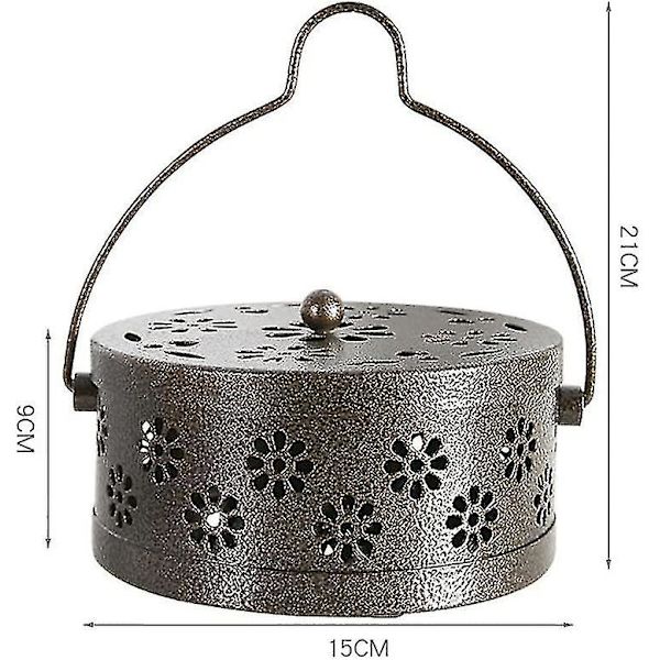 Myggespiralholder, Retro Bærbar Myggespiralbrænder Til Hjemmet Og Camping (bronze)(1stk)
