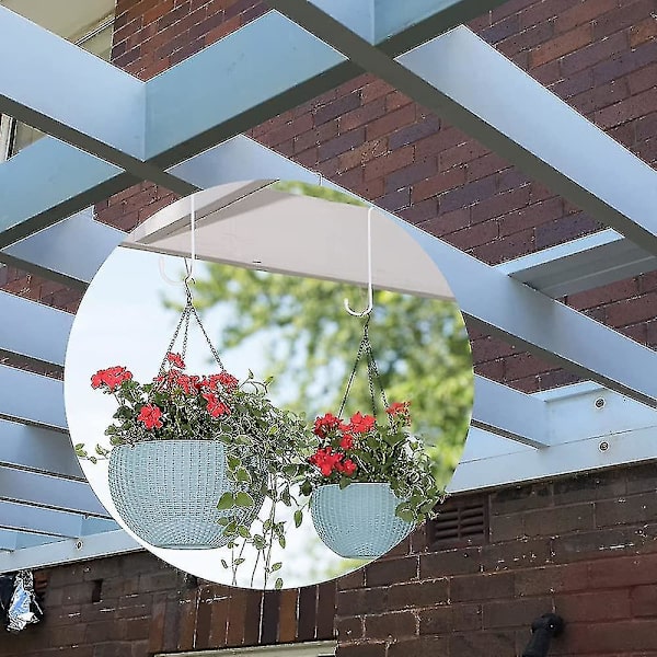 8-pack 10 tum Extra Stora S-krokar för Utomhusväxter, Vita Långa S-formade Förlängningskrokar för Köksredskap, Pergola, Garderob