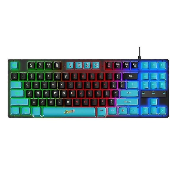 87 taster multifarve anti-ghosting programmerbart gaming tastatur til pc gamer Mac (farve: mørkeblå)