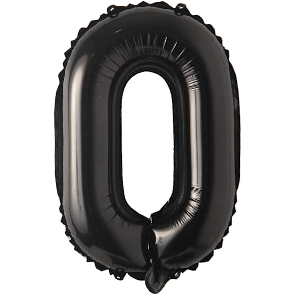 40,64 cm Enkelt Sort Alfanumerisk Ballon Aluminium Hængende Folieballon Bryllup Fødselsdagsfest Dekorativ Banner Luft Mylar Ballon (40,64 cm Sort 0)
