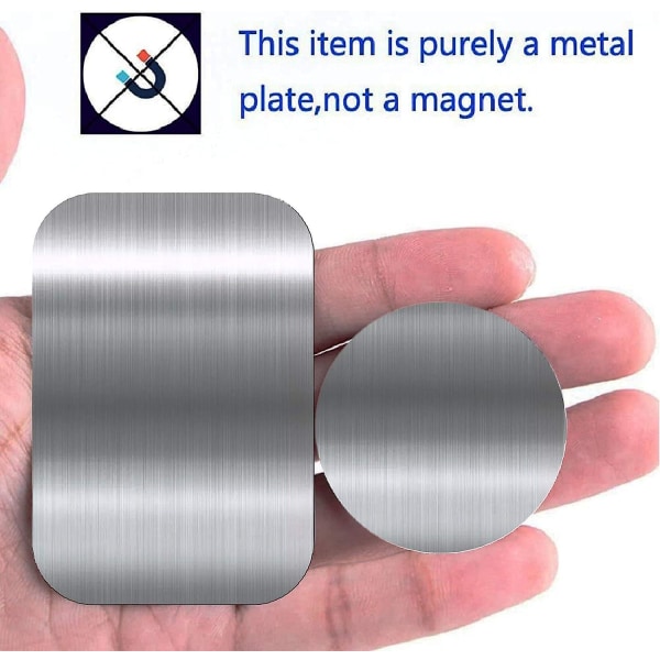 3 m självhäftande metallplatta, 4 förpackningar Universal tunna metallplattor, ersättningstillbehörssatser för magnetisk biltelefonhållare (2 runda och
