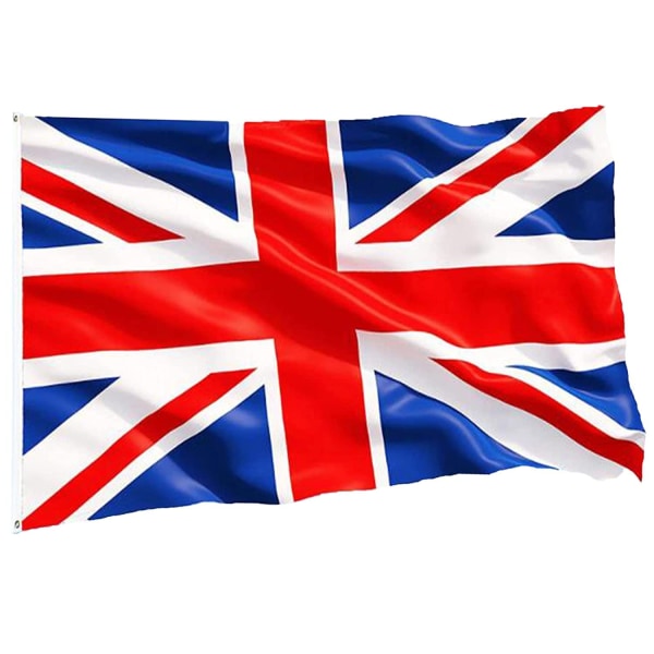 Livlig Union Jack-flagga med öglor, UV-blekningsbeständiga brittiska flaggor för Street Parade, Storbritannien UK Flag Kings Coronation dec.