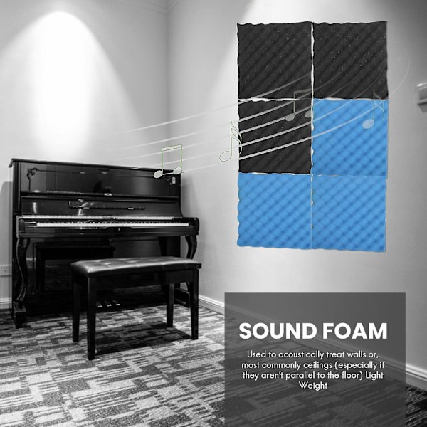 6 Pack + / Charcoal Egg Foam Acoic Tiles Sounding Foam Panels Sound S