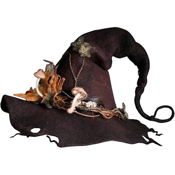 Heks Hat, Heks Kostume Tilbehør Til Kvinder, Blomster Filt Hat, Halloween Heks Hat Strikkede Uld Heks Hat Troldmand Hat Til Hallowe