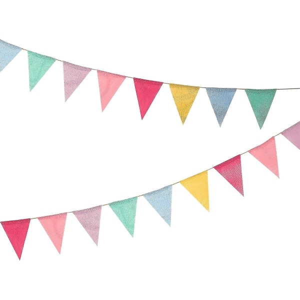 12 moniväristä lippua jäljitelty säkkikangas banneri pastelli sateenkaari  sisustus kangas kolmio lippu juhliin syntymäpäivä häät Lasten huoneen  luokkahuoneen sisustus 6100 | Fyndiq