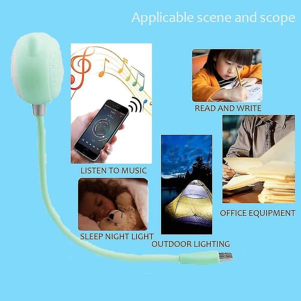 Mini USB Bluetooth Højttaler, Kold Lys / Varmt Lys Bordlampe, Bluetooth Audio Trådløs