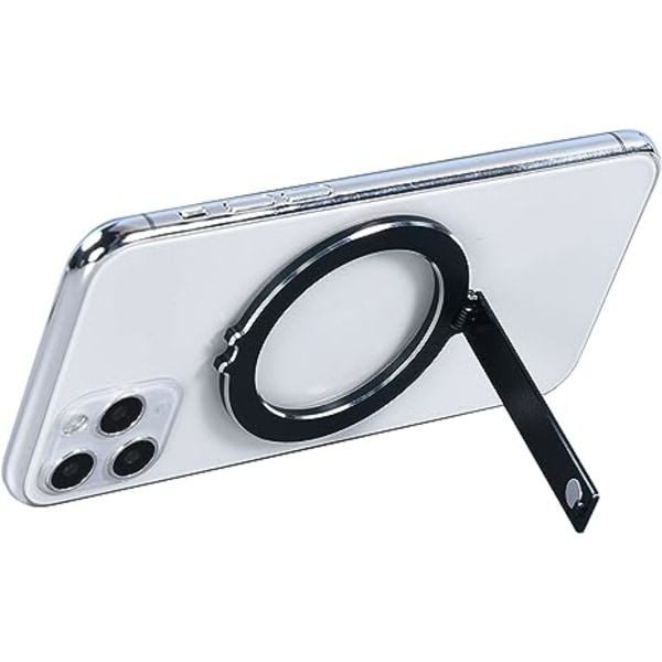 Magneettinen matkapuhelinteline iPhone 12/13:lle Magneettinen puhelinteline Monitoiminen pöytäteline Taitettava kannettava (musta)