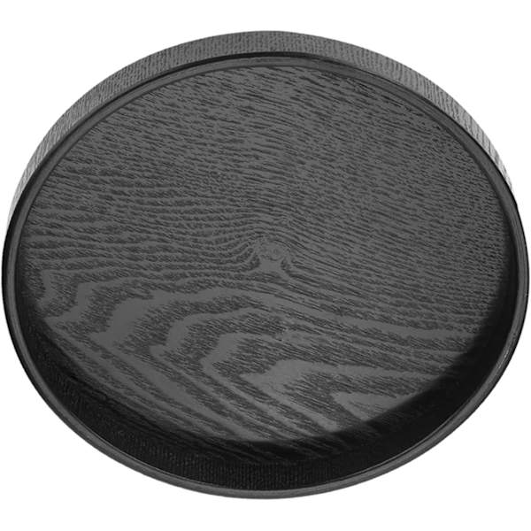 Rund serveringsbrett Dekorativt brett Svart tre Rund form Massivt tre Te Kaffe Snacks Mat Serveringsbrett Plate Restaurantbrett 30cm (30cm)