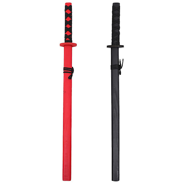 2 st japanska Katana Bad Guys leksaker slitstarka barnleksak i trä bärbar barnleksak Halloween-tillbehör
