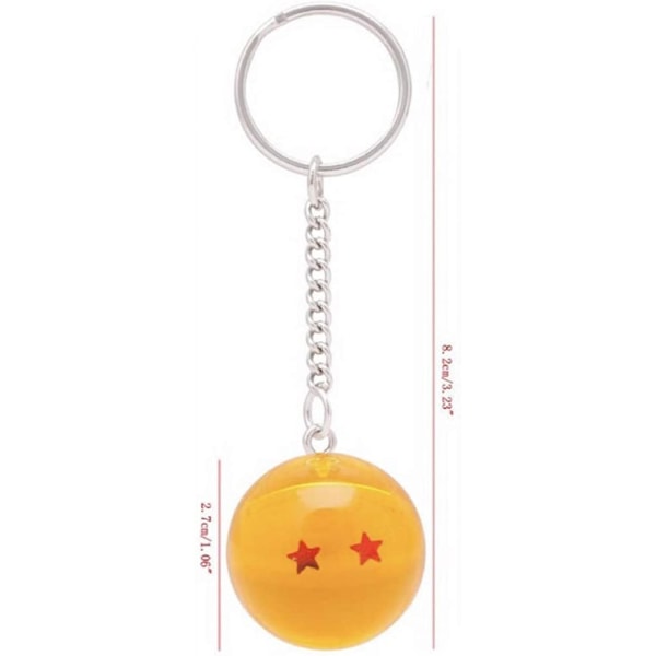 7 pakke Dragon Ball Star Akryl nøgleringe 2,7 cm krystal legebold 7 stjerner Anime nøglering vedhæng Anime samleobjekter Ideel gave til børn Bday Gift Dbz Fu