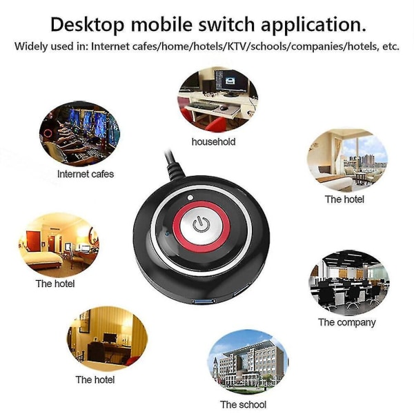 Pc Tænd/Sluk-Knap Switch Bærbar Desktop Computer Switch Med Forlængerledning Pc Nulstilling Til Hjem Kontor Hy