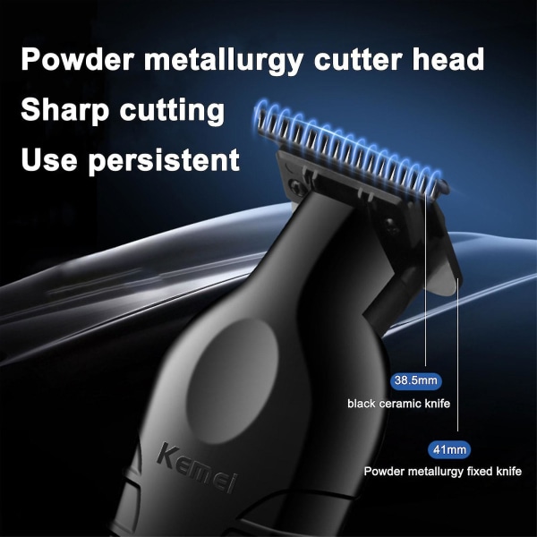 Kemei sladdlös hårtrimmer 0mm Clipper Professionell elektrisk skärmaskin, 100% ny
