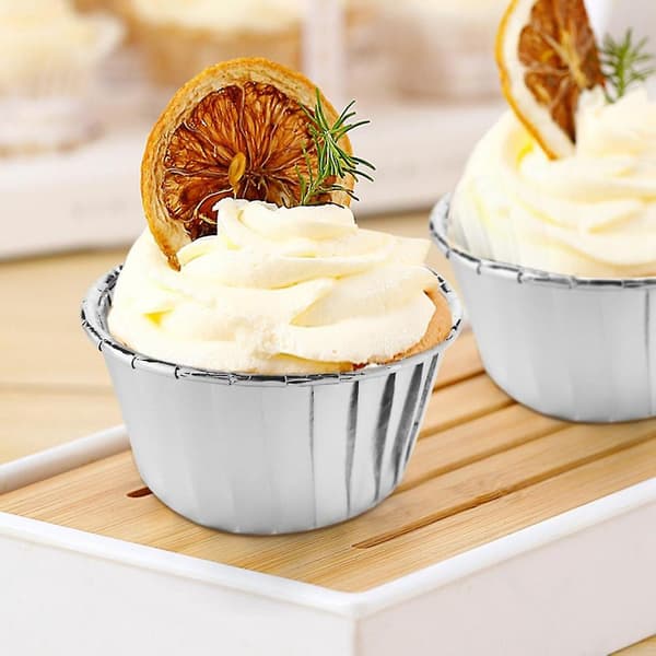 50 stk. aluminiumsfolie cupcakeforme engangs muffinforme bageforme aluminium cupcake tip pande rame