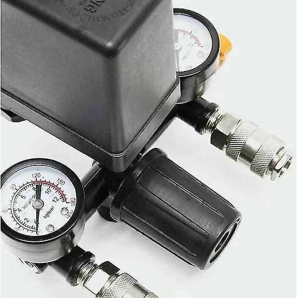 Kompressor trykregulator med manometer, manometer med to displays