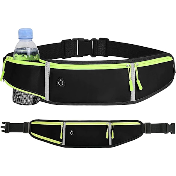 Justerbart Löpband Midjepack Höftpack, Justerbart Band, Midjeväska med Reflekterande Remsa, Löpband Midjeväska för Män Kvinnor