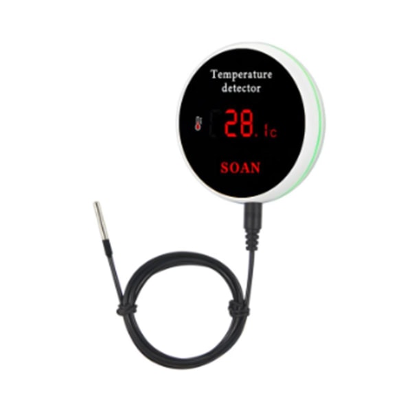 Tuya Wifi Temperatursensor Kabel Digital Smartlife Termometer Rum Vatten Pool Termostat Larm Eu