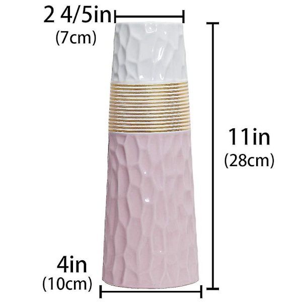 28cm Vas Roséguld Keramik Hög Design Dekorativ Vas För Hem, Fest, Bröllopscentrum