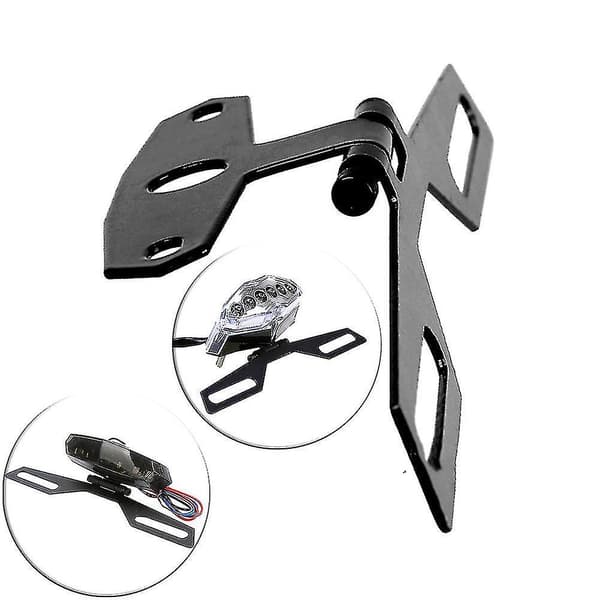 Universal sammenklappelig motorcykel baglygte nummerpladeholder (sort) (1 stk.)