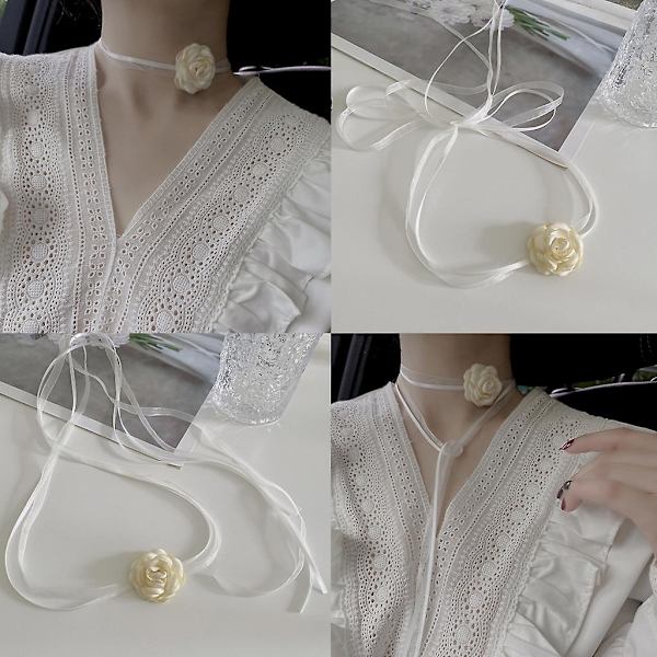 Blomster Choker Halsband Goth Choker Spets Blomster Krage Band Choker Ros Choker