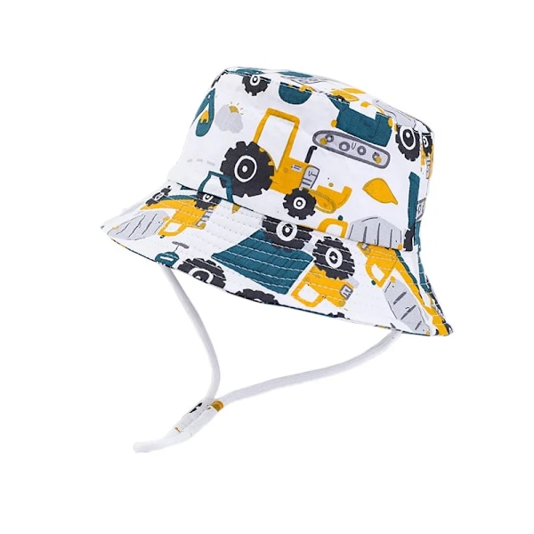 Baby Boys Girls Cartoon Fiskerhatt Sommer Utendørs UV-beskyttelse Bøttehatt 02 tortoise blue 54cm