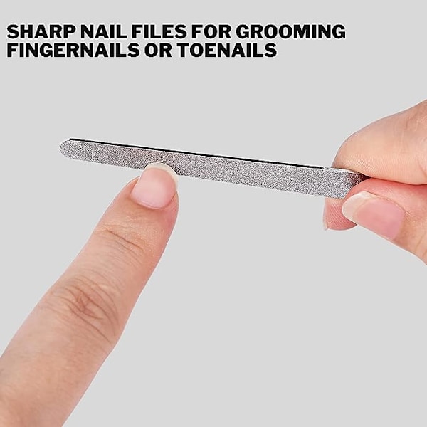 3 stk 8 tommer skarpe rustfrie stål neglfiler sett manikyr pedikyr 100 grit buffer tykke tånegler fingernegler metall neglfil for hjem og profesjon