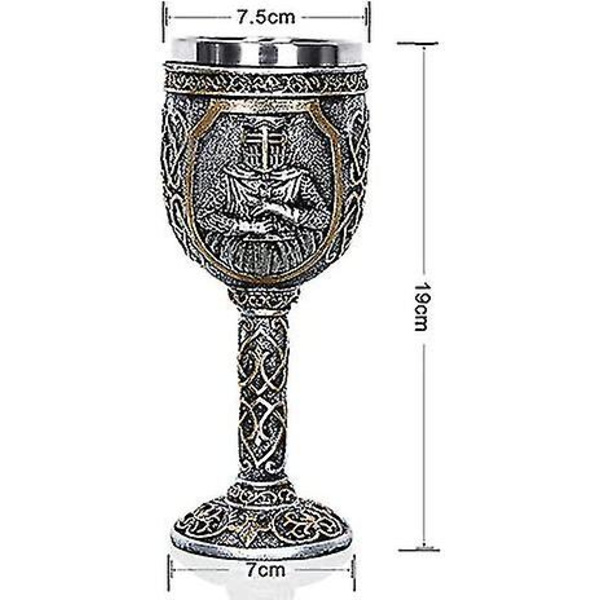 Personifierad Goblet Mug Medeltida Viking Riddare Kunglig Kalk Kung Korsfarare Goblet Gotisk