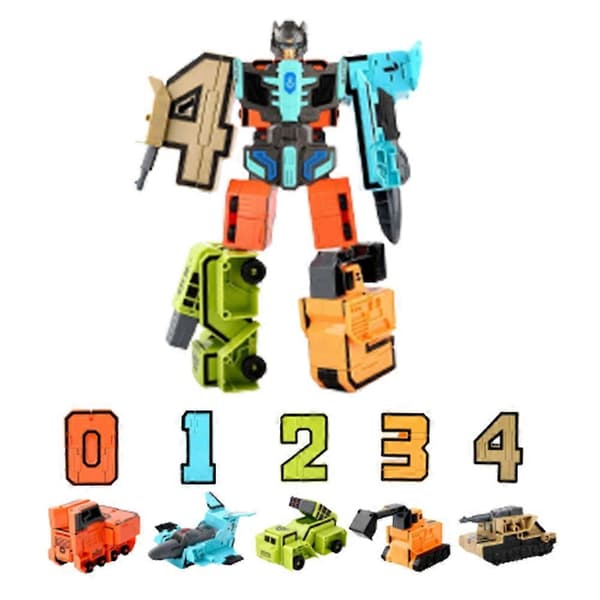 Legetøj Deformationsnummer Transformer Robot DIY Samlet Puslespil Mecha Robot Legetøj til Børn 0-4