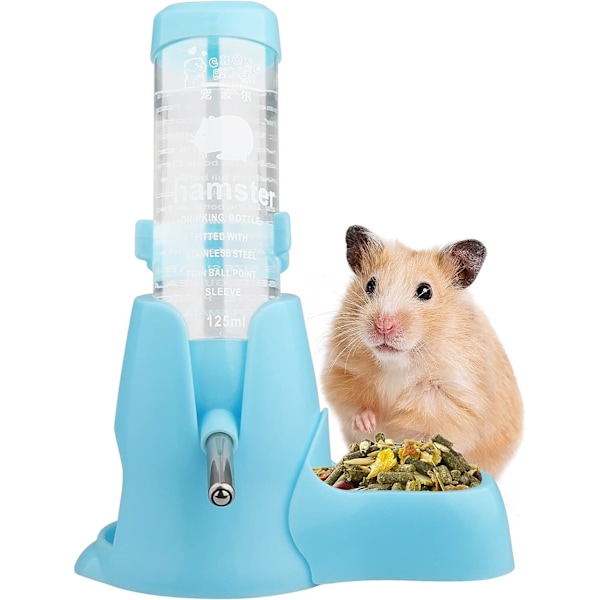 Hamster Vannflaske, [125ml]  Marsvin Vannflaske Dryppfri, Hamster Automatisk Vannutdeler, Fristående Vannflaske for Smådyr for Kanin