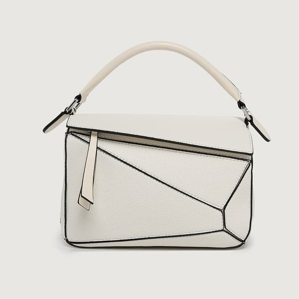 Dame Boks Design Tote Taske Skuldertaske Grå Hvid Sort Blanco