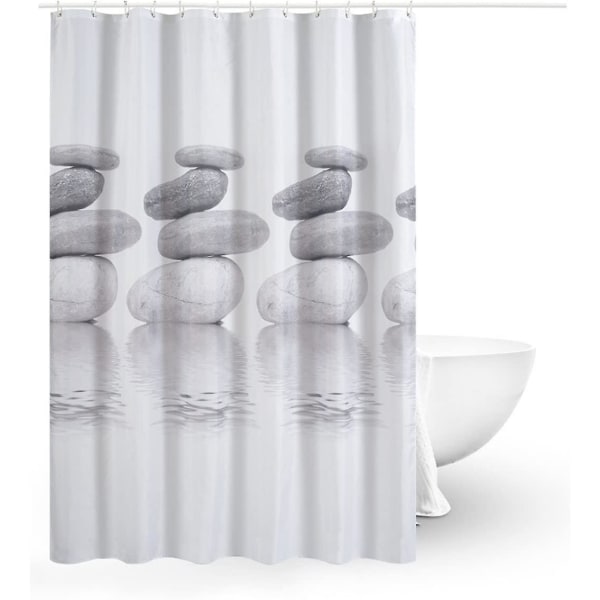Grå Pebble dusjforheng Muggbestandig og vannavstøtende dusjforheng med 12 gardinringer, 180 * 200 cm