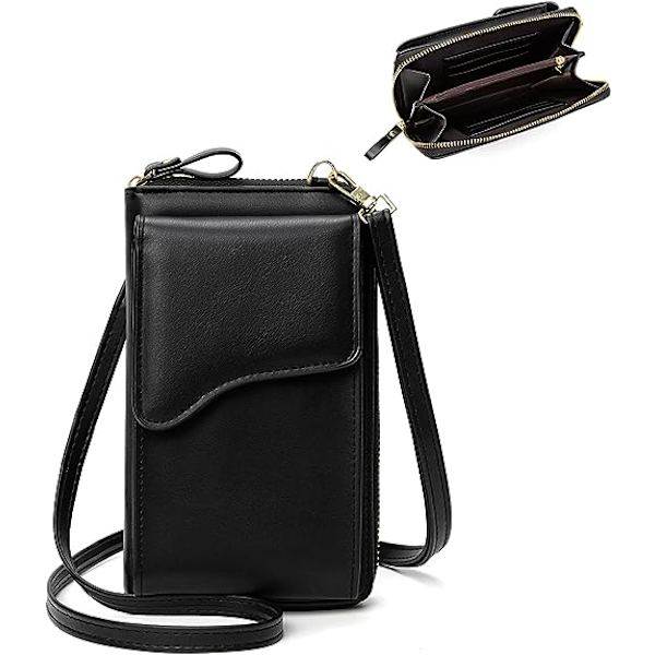 Lille læder skuldertaske, crossbody taske mobiltelefon pung pung let crossbody håndtasker til kvinder