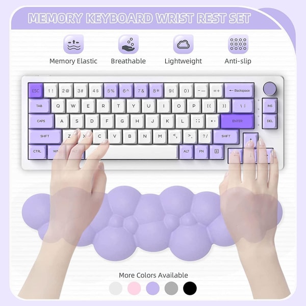 Moln musmatta och tangentbord set med underlägg, bekvämt memory foam handledskudde stöd musmatta set med