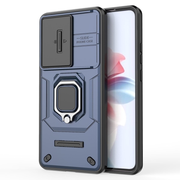 För Oppo Reno11 F 5G Case Ring Kickstand PC+TPU Bakskal med cover - Blå