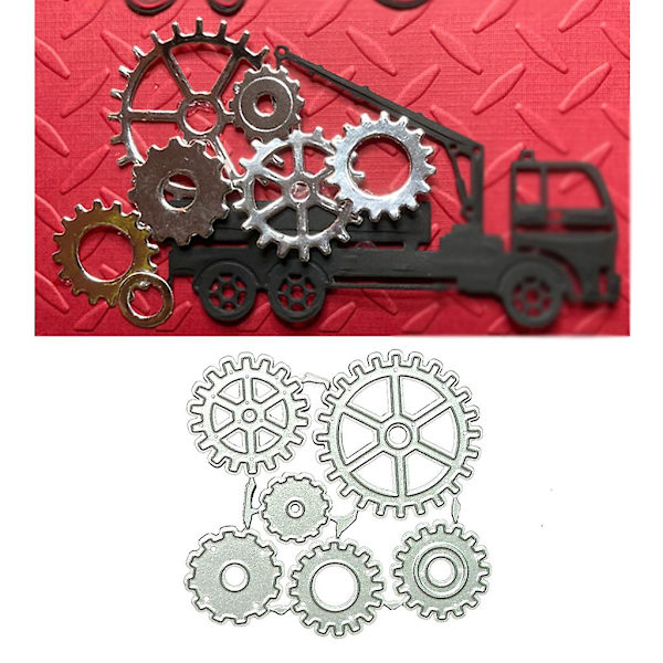 Växelhjul Metallskärningsform Stencil Diy Scrapbooking Album Papperskortmall