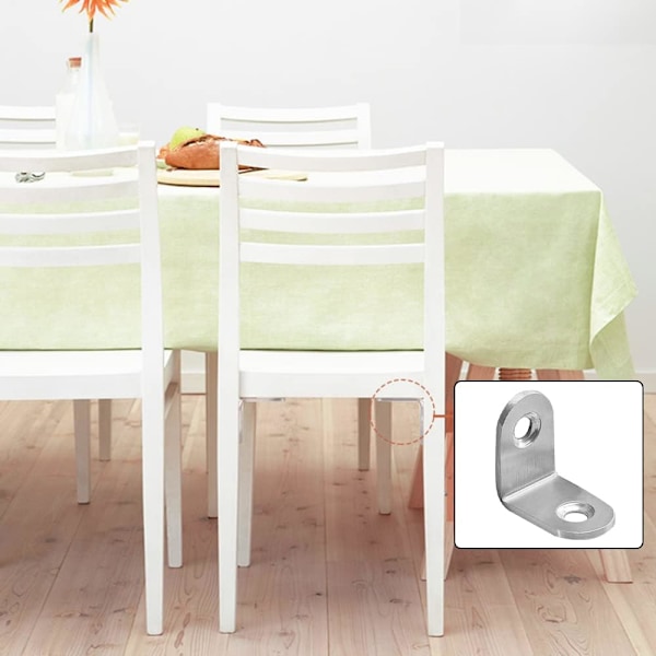 Små beslag, 10 stk. rustfrit stål vinkelbeslag, 25x25mm små hyldebeslag vinkeljern, sikkerhedshjørnebeslag, vægbeslag