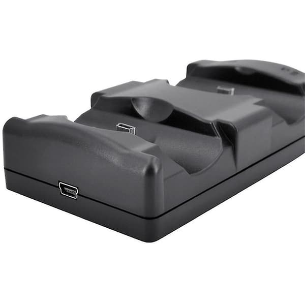 Playstation 3 Controller Opladningsdock 2 i 1 med LED-lys Kompatibel med Playstation PS3/Move Controller