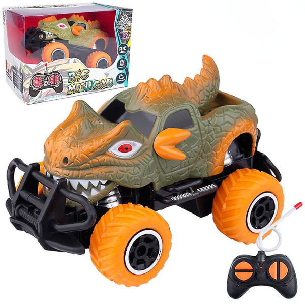 Dinosaur fjernkontroll lekebil, 4-kanals fjernkontroll bil for barn, dinosaur leker bil Rc bil bursdagsgaver