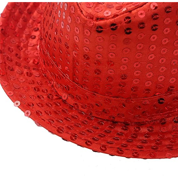 Barn Pojkar Flickor Paljetter Fest Fedora Hatt Jazz Hip Hop Dans Kostym Funky Disco Glitter Mössa Tillbehör
