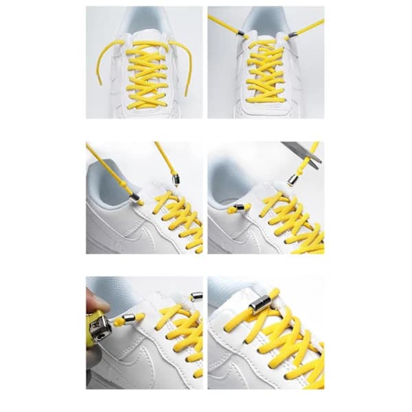 Elastiske snørebånd uden binding - One Size - Sort