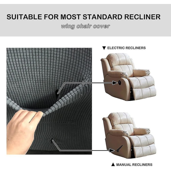 4 stk. Stretch Recliner-trekk, Recliner-stoltrekk, Recliner-sofa